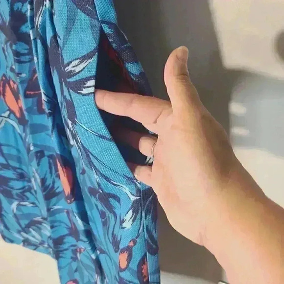 J. Crew Factory Blue Floral Dress Sleeveless Sheath Sz 14 - Picture 5 of 8